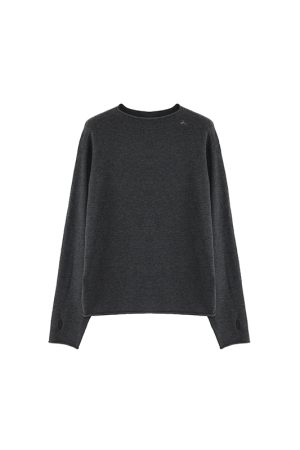 Wool Knit Rolled Hem Top - Casual Fall/Winter 2025 Fashion Essential - Cozy & Stylish for 90s & Y2K Inspired Looks