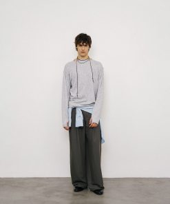 Wool Knit Rolled Hem Top - Casual Fall/Winter 2025 Fashion Essential - Cozy & Stylish for 90s & Y2K Inspired Looks
