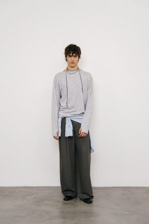 Wool Knit Rolled Hem Top - Casual Fall/Winter 2025 Fashion Essential - Cozy & Stylish for 90s & Y2K Inspired Looks