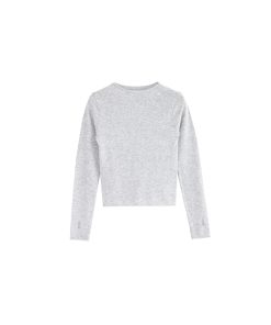 Wool Knit Rolled Hem Top - Casual Fall/Winter 2025 Fashion Essential - Cozy & Stylish for 90s & Y2K Inspired Looks