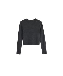 Wool Knit Rolled Hem Top - Casual Fall/Winter 2025 Fashion Essential - Cozy & Stylish for 90s & Y2K Inspired Looks