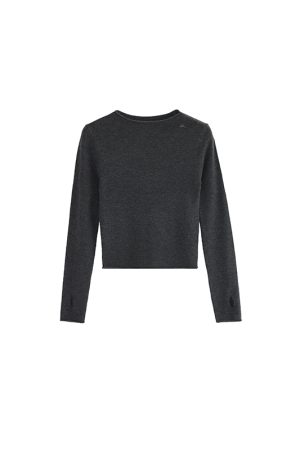 Wool Knit Rolled Hem Top - Casual Fall/Winter 2025 Fashion Essential - Cozy & Stylish for 90s & Y2K Inspired Looks
