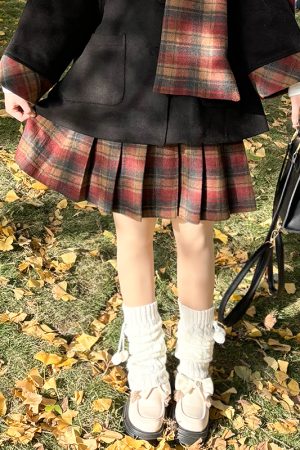 Woolen Overcoat Pudding Bear JK Uniform Set - Autumn Winter 2025 Four-Piece School Outfit, Cute Kawaii Style
