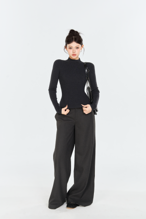 Woolen Wide-Leg Casual Pants for Winter - High Intelligence Style, Versatile & Slimming Loose Trousers for Work or Everyday Wear