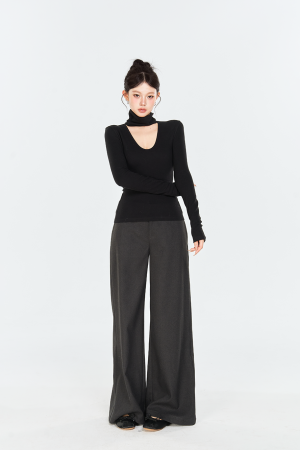 Woolen Wide-Leg Casual Pants for Winter - High Intelligence Style, Versatile & Slimming Loose Trousers for Work or Everyday Wear