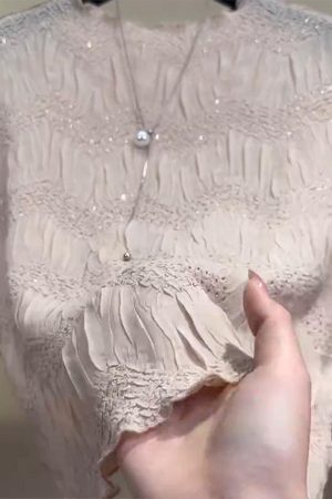 Wrinkle-Resistant Slimming Short-Sleeve Women's Top - Breathable Skin-Friendly Fabric for Effortless Style