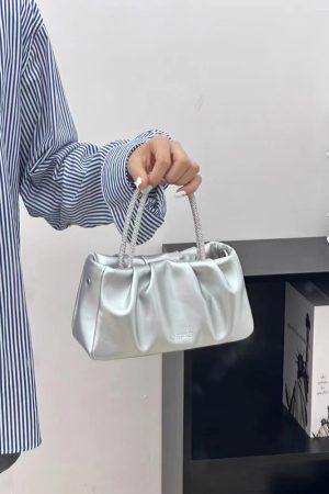 Wrinkled Cloud Bag for Women - 2025 Summer Style, Niche Design, Versatile Handbag, Trendy Chain Crossbody Bag