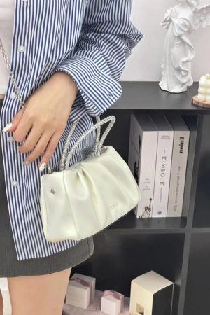 Wrinkled Cloud Bag for Women - 2025 Summer Style, Niche Design, Versatile Handbag, Trendy Chain Crossbody Bag