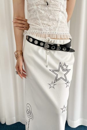Y2K American Retro Women's No-Punch Belt - Niche Personality Design for Skirts and Jeans