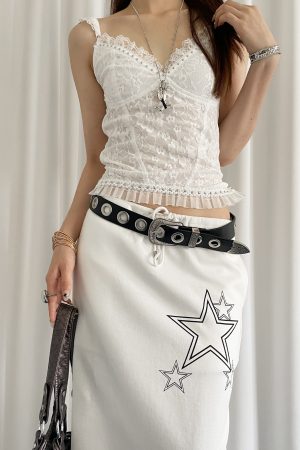 Y2K American Retro Women's No-Punch Belt - Niche Personality Design for Skirts and Jeans