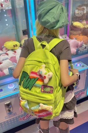 Y2K Backpack for Girls, Cute Large Capacity Spring School Bag, Light Design for Computer and Daily Use