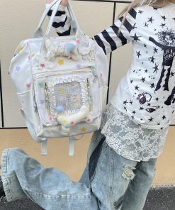 Y2K Casual Large-Capacity Backpack with Playful Puppy Bone Design - Stylish Millennium Laptop Bag for Everyday Use