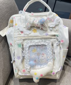 Y2K Casual Large-Capacity Backpack with Playful Puppy Bone Design - Stylish Millennium Laptop Bag for Everyday Use