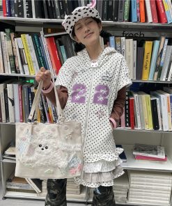 Y2K Cute Dog Tote Bag - Versatile Girl's Shoulder Bag for Commuting - Stylish Underarm Design