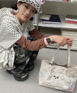 Y2K Cute Dog Tote Bag - Versatile Girl's Shoulder Bag for Commuting - Stylish Underarm Design