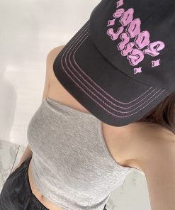 Y2K Cute Embroidered Soft Duckbill Baseball Cap - 2000s Korean Style Fashion Hat for Trendy Girls