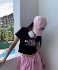 Y2K Cute Embroidered Soft Duckbill Baseball Cap - 2000s Korean Style Fashion Hat for Trendy Girls