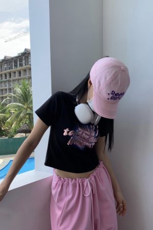 Y2K Cute Embroidered Soft Duckbill Baseball Cap - 2000s Korean Style Fashion Hat for Trendy Girls