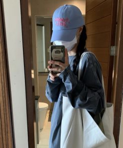 Y2K Cute Embroidered Soft Duckbill Baseball Cap - 2000s Korean Style Fashion Hat for Trendy Girls