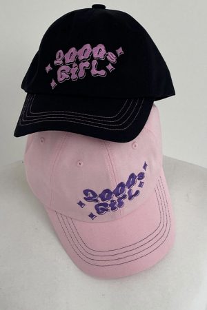 Y2K Cute Embroidered Soft Duckbill Baseball Cap - 2000s Korean Style Fashion Hat for Trendy Girls