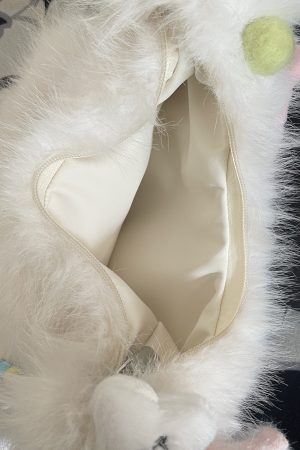 Y2K Cute Fish Plush Crossbody Bag for Women - Casual Fur Underarm Bag for Autumn & Winter