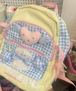 Y2K Cute Student Backpack - Stylish Commuter Bag for Millennial Girls - Niche Design for Trendy Fashion Lovers