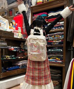 Y2K Floral Bear Paradise Backpack for Students - Stylish Travel and Commuting Bag