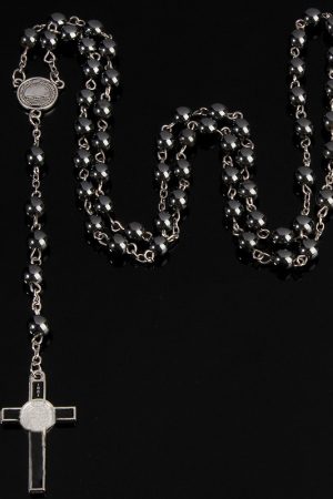 Y2K Gothic Cross Necklace Hoodie with Black Stone Chain - Sweet Cool Hot Girl Fashion Long Sweater Accessories