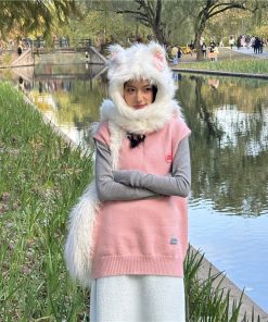 Y2K Inspired Warm Hat, Scarf, and Gloves Set for Autumn/Winter - Trendy Cozy Accessories for 2025 Fashion