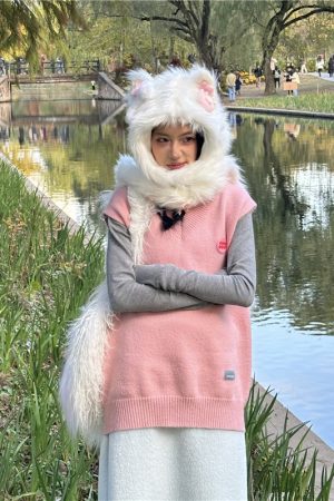 Y2K Inspired Warm Hat, Scarf, and Gloves Set for Autumn/Winter - Trendy Cozy Accessories for 2025 Fashion
