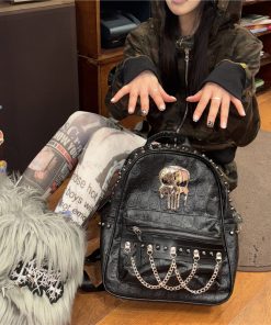 Y2K Large Capacity Commuter Backpack - Trendy Motorcycle Style and Niche Subculture Design