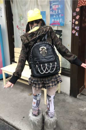 Y2K Large Capacity Commuter Backpack - Trendy Motorcycle Style and Niche Subculture Design