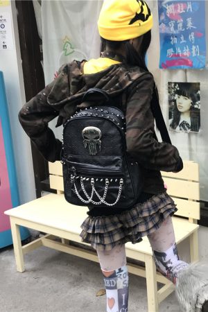 Y2K Large Capacity Commuter Backpack - Trendy Motorcycle Style and Niche Subculture Design