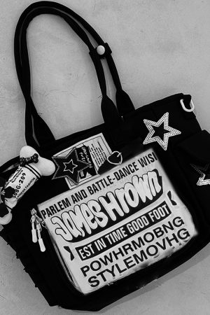 Y2K Large Capacity Commuter Tote Bag - Dark Aesthetic Shoulder Bag for Students and Niche Fashion Lovers