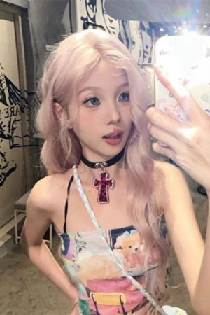 Y2K Leopard Print Cross Choker Necklace with Rhinestones, Japanese Harajuku Style, Spicy Girl Fashion Statement Piece