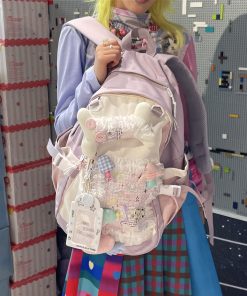 Y2K Lolita Backpack - Light Spring Bone Commuter Book Bag for Girls - Stylish Laptop Backpack