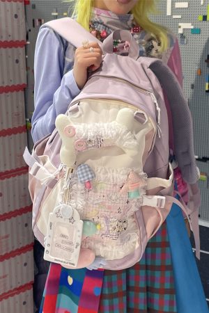 Y2K Lolita Backpack - Light Spring Bone Commuter Book Bag for Girls - Stylish Laptop Backpack