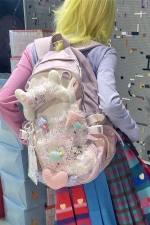 Y2K Lolita Backpack - Light Spring Bone Commuter Book Bag for Girls - Stylish Laptop Backpack