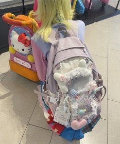 Y2K Lolita Backpack - Light Spring Bone Commuter Book Bag for Girls - Stylish Laptop Backpack