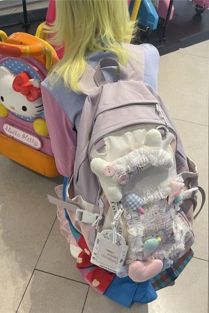 Y2K Lolita Backpack - Light Spring Bone Commuter Book Bag for Girls - Stylish Laptop Backpack