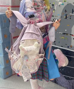 Y2K Lolita Backpack - Light Spring Bone Commuter Book Bag for Girls - Stylish Laptop Backpack