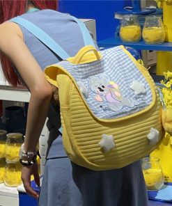 Y2K Macaron Color Bear Backpack for Women - Small Designer Backpack for Middle School Students