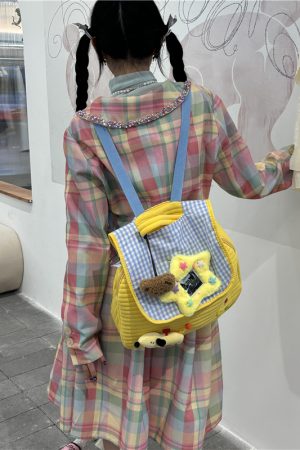 Y2K Macaron Plush Star Backpack, Niche Design Commuter Bookbag for Women, Trendy Student Bag, Cute Fashion Accessory