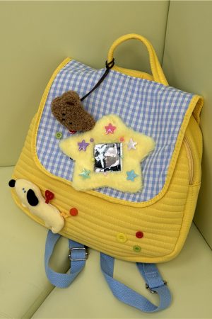 Y2K Macaron Plush Star Backpack, Niche Design Commuter Bookbag for Women, Trendy Student Bag, Cute Fashion Accessory