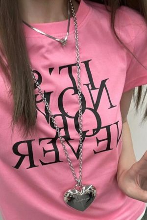 Y2K Metal Heart Necklace for Spicy Girls, Clavicle Sweater Chain & Star Girl Waist Chain Accessory, Niche Design Fashion Jewelry