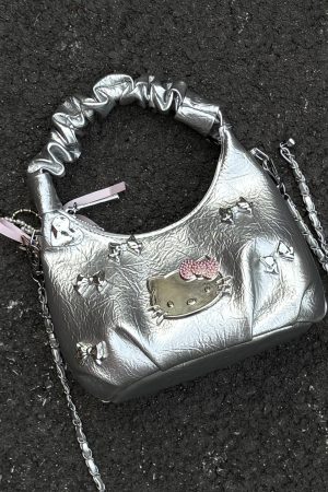 Y2K Millennial Girl Sunlight New Moon Crossbody Bag with Bow - Niche Design Small Backpack for Summer Commuting