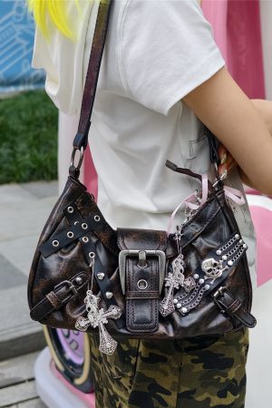 Y2K Millennium Lace Design Tote Bag - Sunlight Desire Wave Play Underarm Shoulder Bag for Cool Summer Style