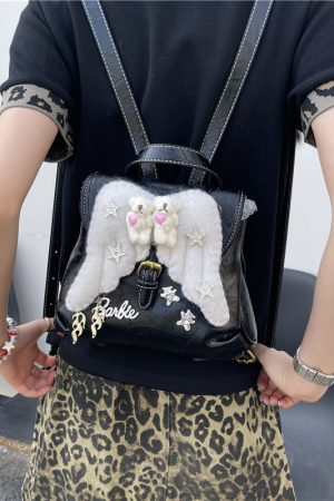 Y2K Mini Backpack - Hello Kitty Double Shoulder Bag for Casual Street Style
