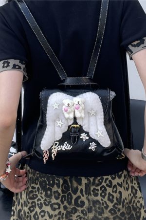 Y2K Mini Backpack - Hello Kitty Double Shoulder Bag for Casual Street Style