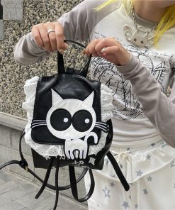 Y2K Mini Backpack for Cute Dog Lovers - Stylish Double Shoulder Bag, Small Melard Design, Ideal for Everyday Use